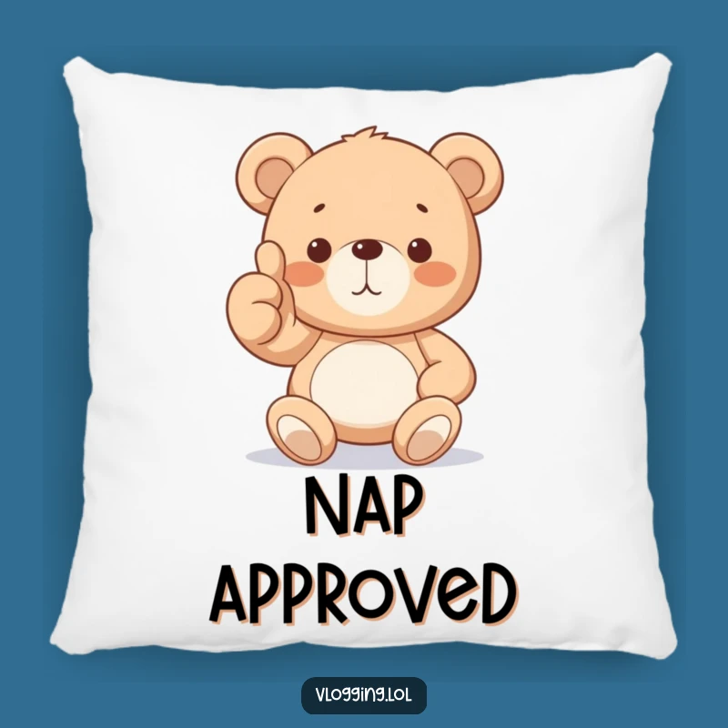 Comfy Funny Teddy Bear Thumbs Up Pillow: Snuggle Up with Cute Humor