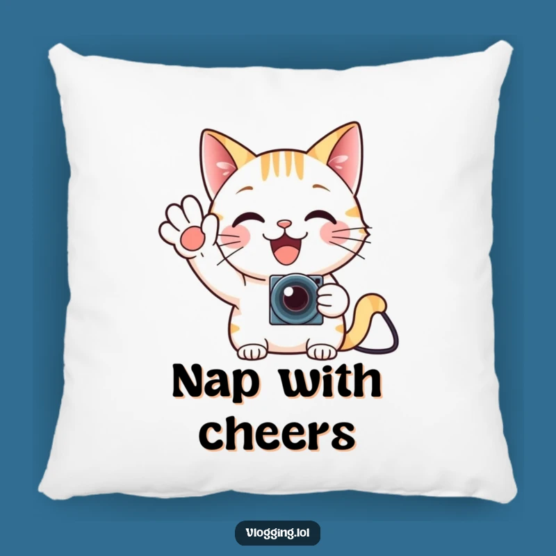 Funny Cat Gamer Pillow - Comfy Waves for Relaxation