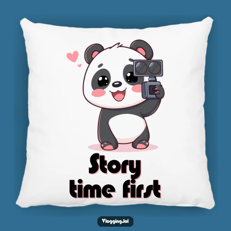 Funny Panda Pillow: Cozy Vlogger Chat Cushion, Perfect Funny Gift!