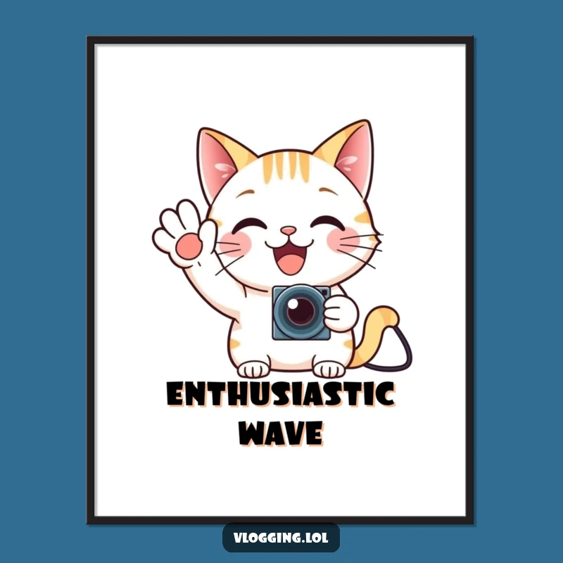 Funny Cat Gamer Digital Print - Instant Enthusiastic Greeting