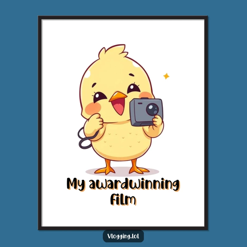Funny Chick Vlogger Digital Art - Instant Download, Creative Gift