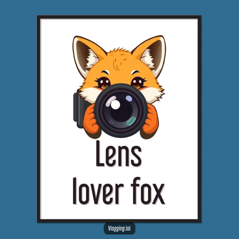 Funny Curious Fox Camera Digital Print: Instant Intrigue for Your Walls!