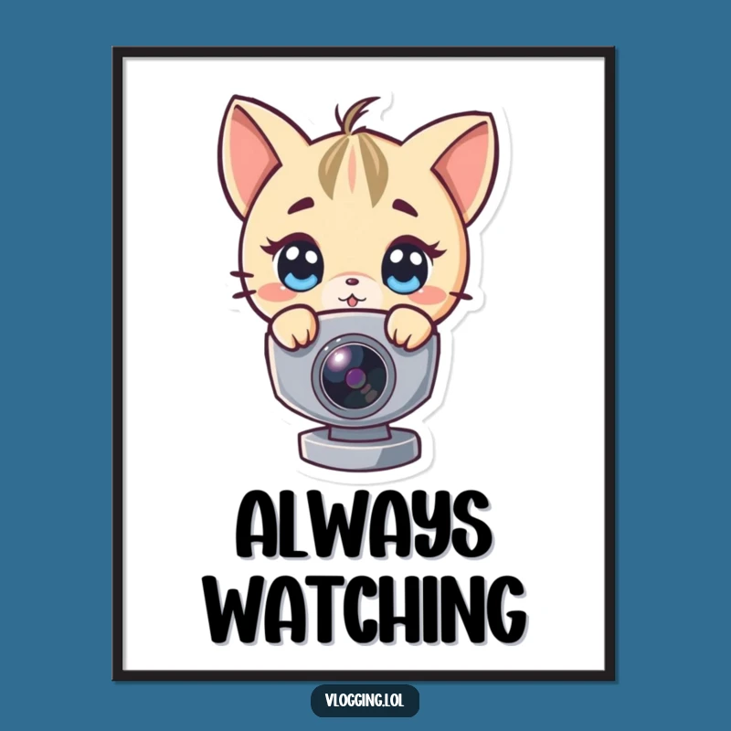 Funny Curious Webcam Peeker Digital Art: Instant Humor Funny Gift