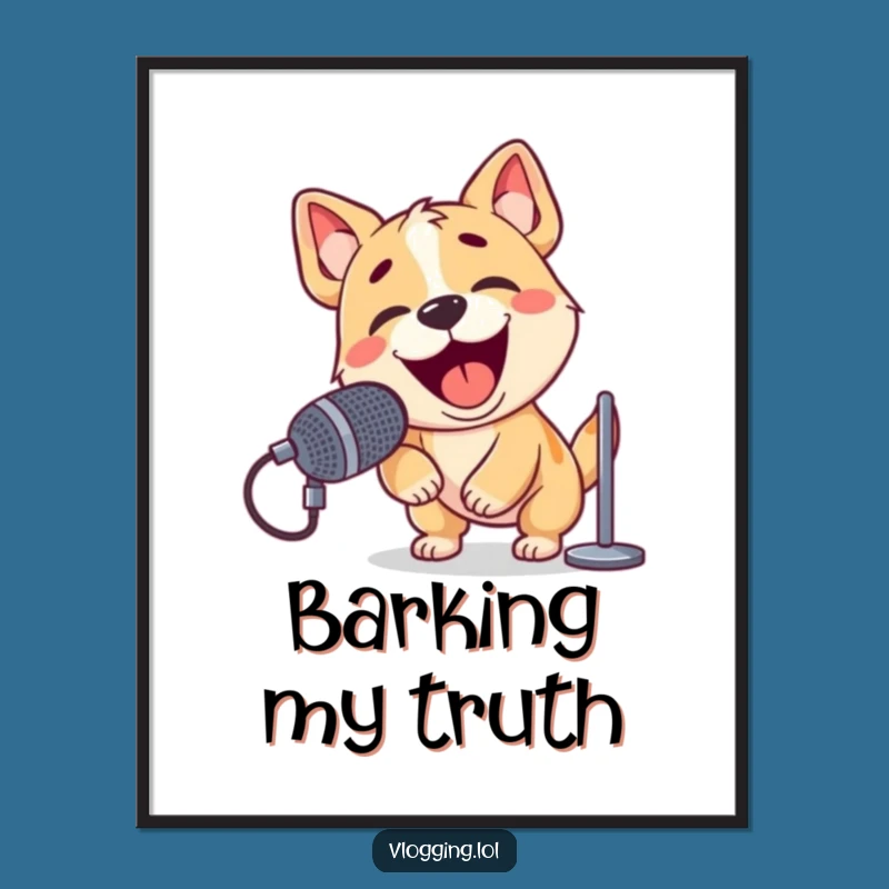Funny Dog Barking Digital Print: Instant Performance Art