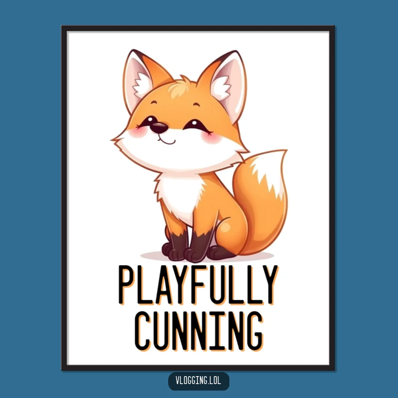 Funny Fox Nose Wiggle Digital Art - Playful Fox Art, Instant Funny Gift