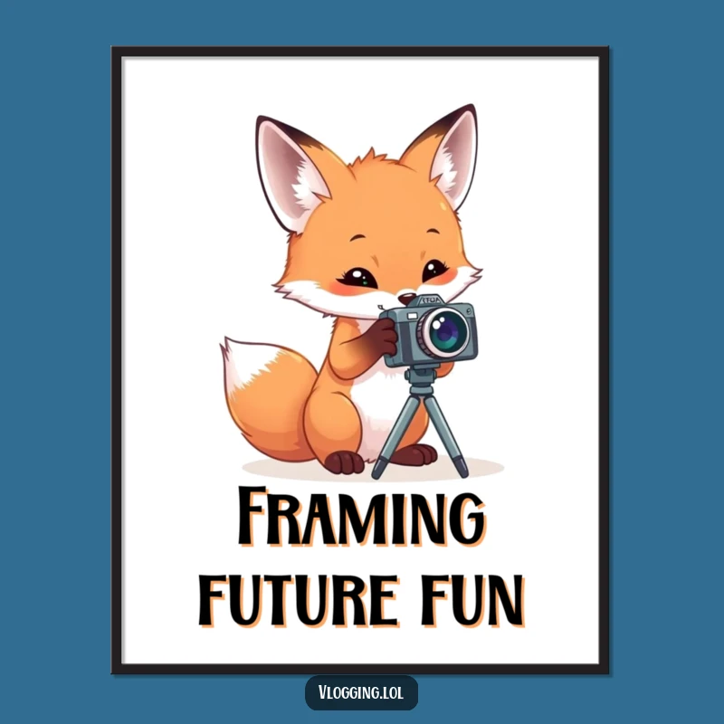 Funny Fox Photographer Digital Art: Instant Laughs with a Curious Critter, Perfect Decor