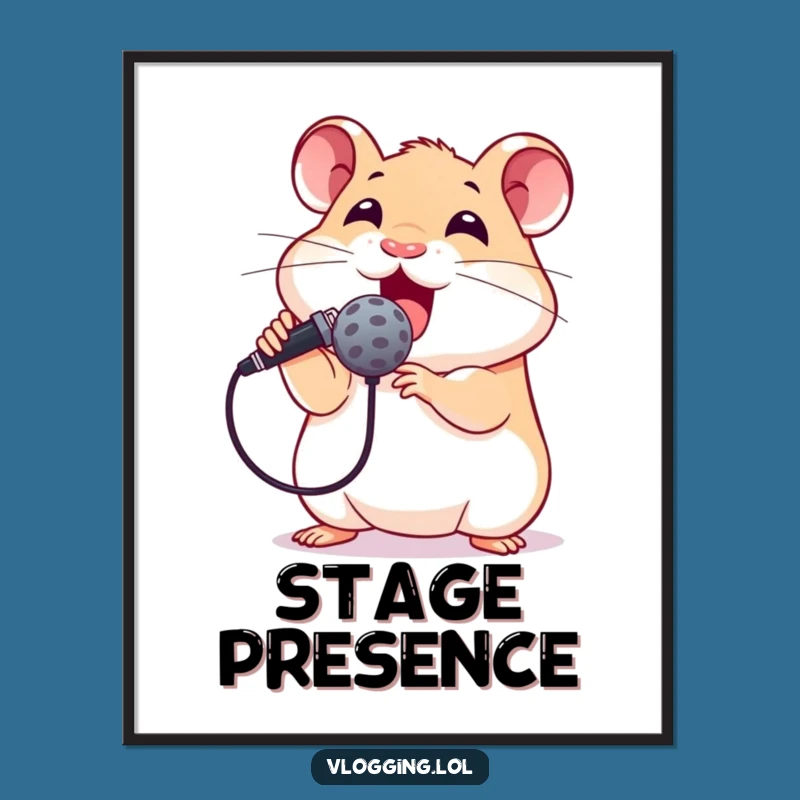 Funny Hamster Rockstar Digital Art - Hilarious Printable for Music Fans