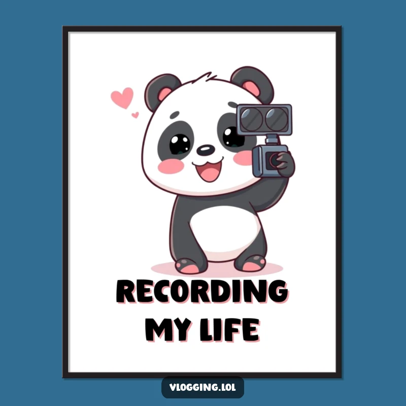 Funny Panda Digital Art: Animated Vlogger Print, Perfect Funny Gift!