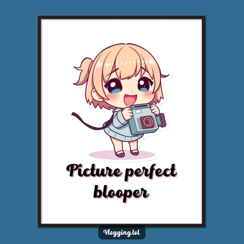 Funny Photography Folly Art Print: Giggling Character Tripping, Instant Funny Download