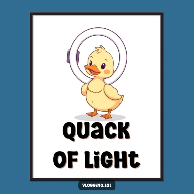 Funny Wobbly Duck Digital Art: Ring Light Balance - Instant Funny Gift for Walls