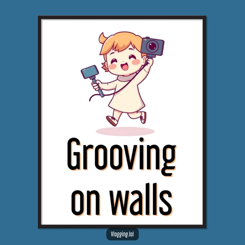 Funny Dancing Selfie Stick Digital Art: Playful Character Decor Gift