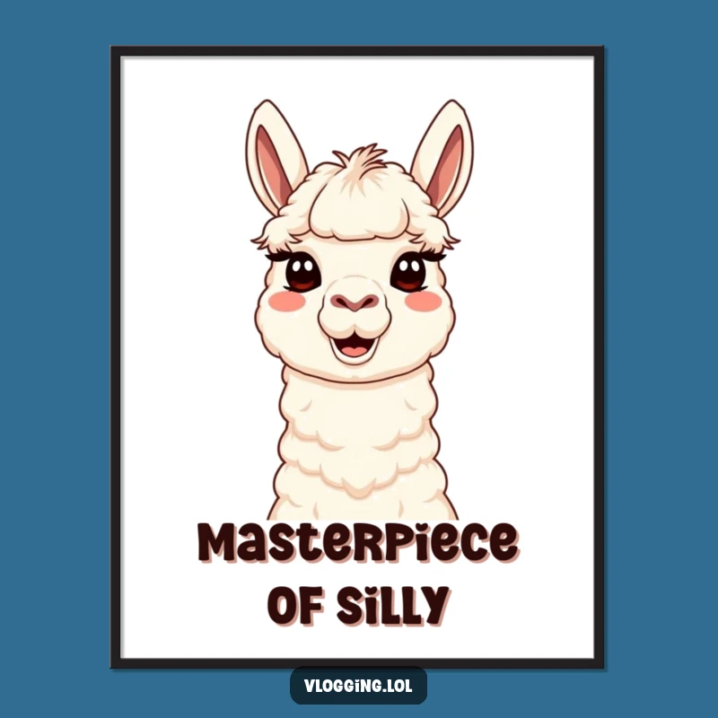 Funny Content Llama Digital Art: Silly Face for Instant Creative Decor!