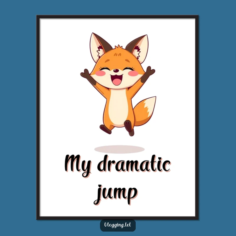 Funny Fox Vlogger Digital Print: Instant Dramatic Intro Art!