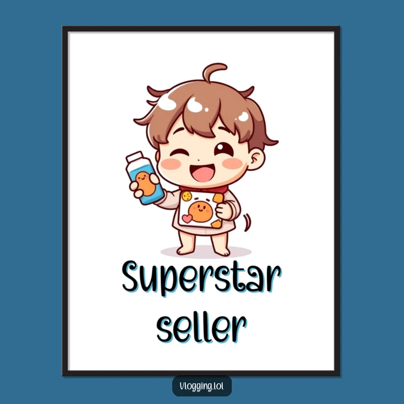 Funny Cheerful Demo Digital Art: Happy Character Product Print