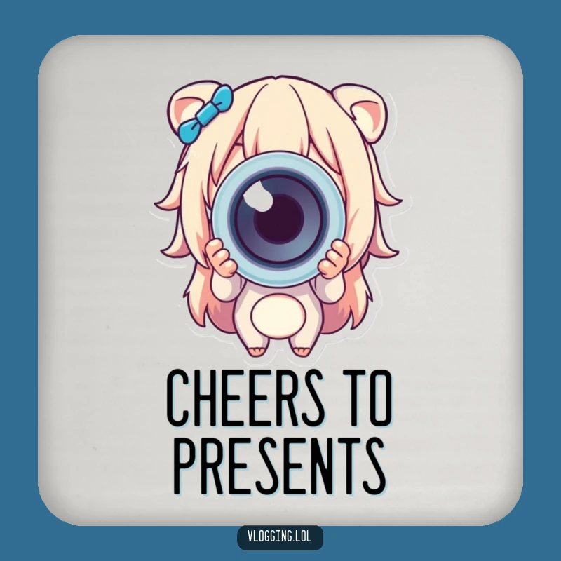 Funny Cheerful Presenter Coaster: Colorful Character Drink Decor