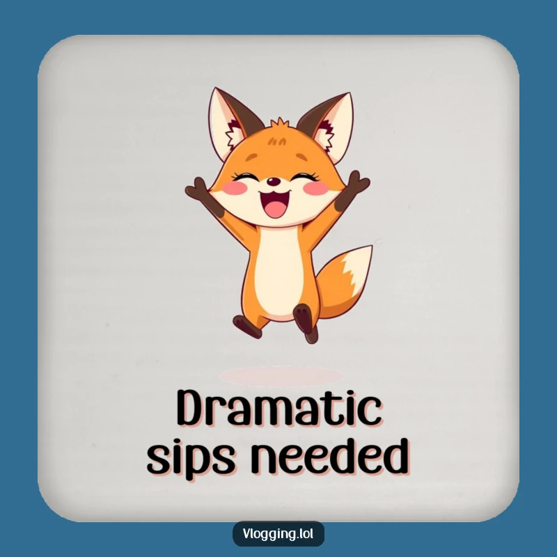 Funny Fox Vlogger Coasters: Protect Surfaces with Dramatic Style!