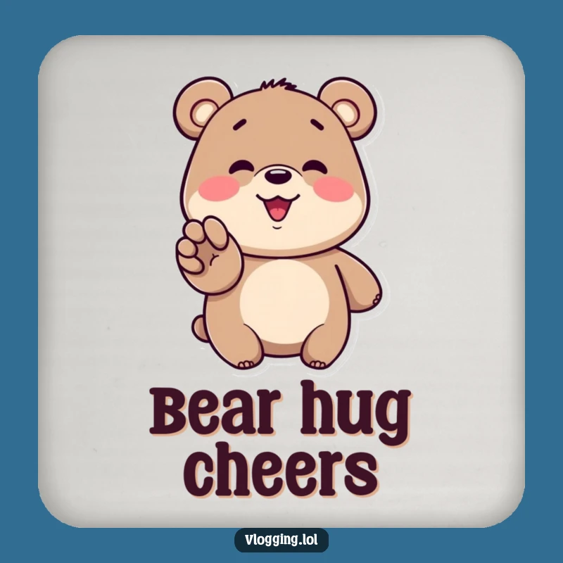 Funny Bear Watching Coaster - Hilarious Decor for Enthusiasts