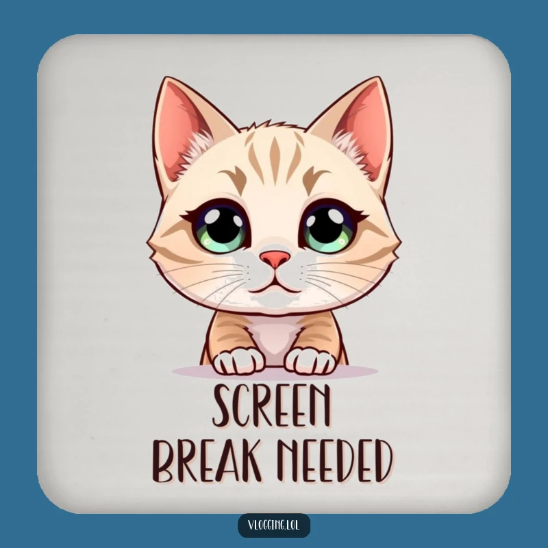 Funny Cat Coaster: Screen Staring Protection, Hilarious Funny Gift!