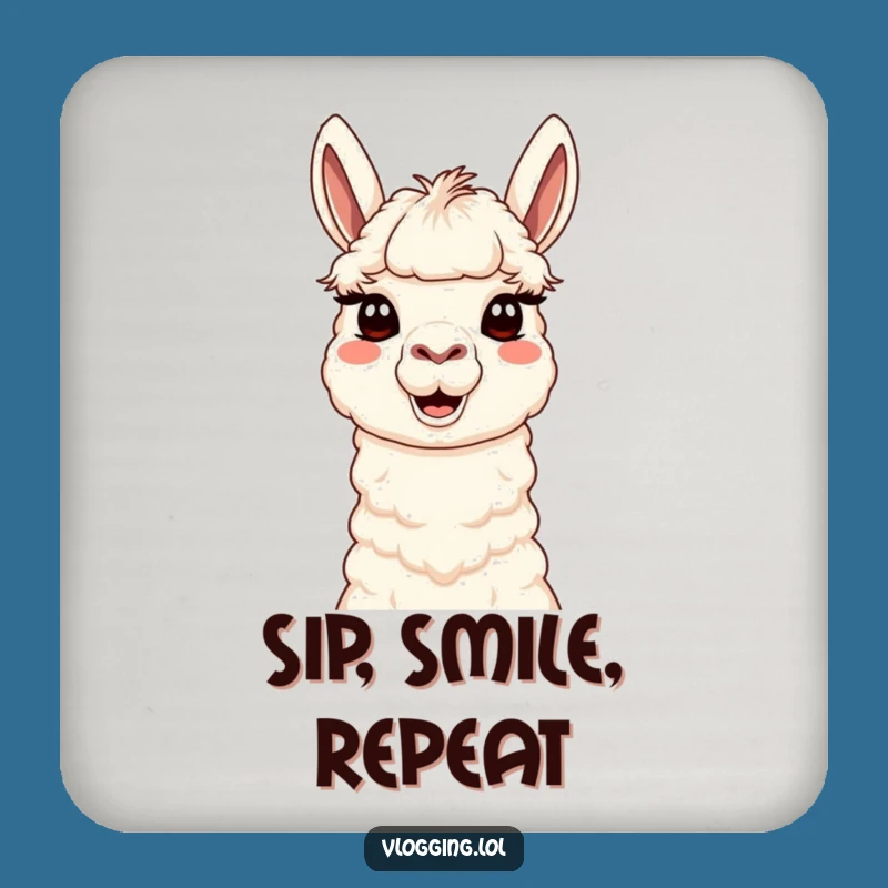 Funny Content Llama Coaster: Protect Surfaces with a Silly Creative Face!