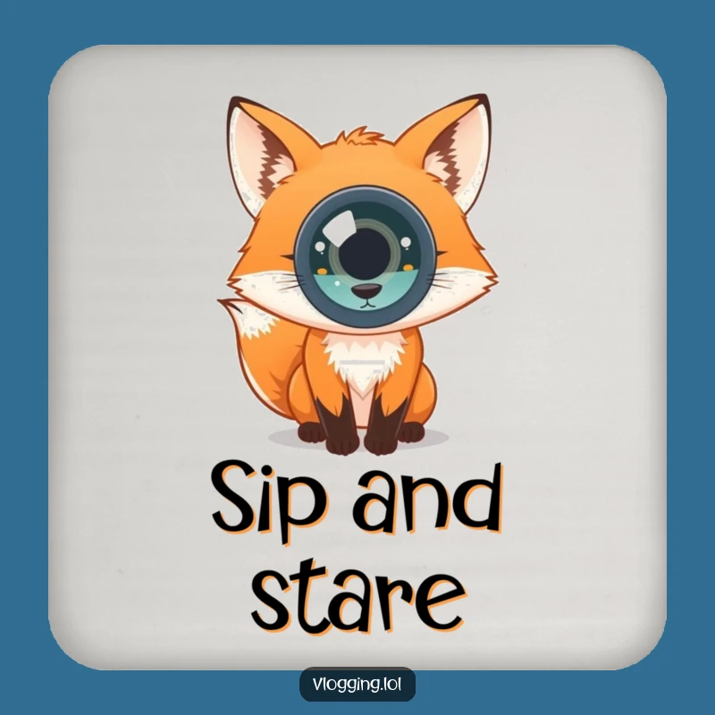 Funny Curious Fox Drink Coaster: Add Intriguing Fun to Your Table