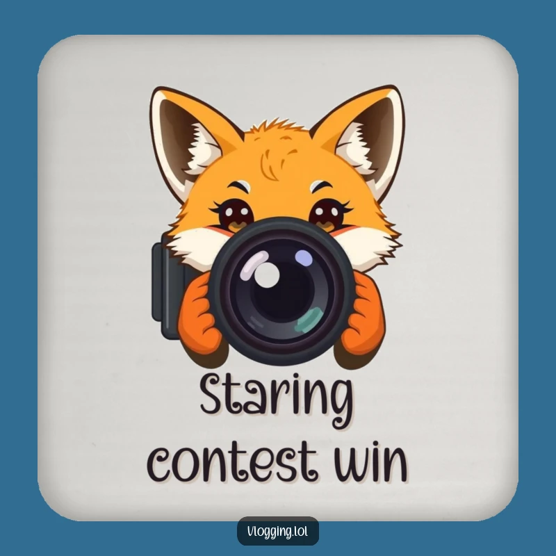 Funny Curious Fox Drink Coaster: Protect Surfaces with Woodland Charm!