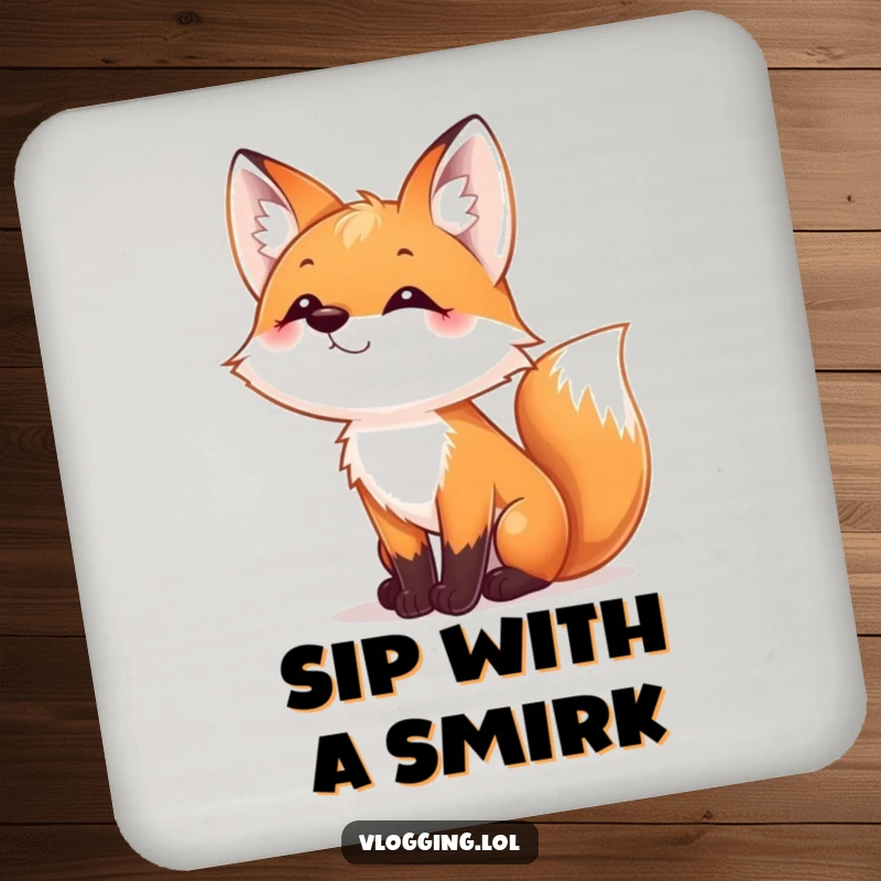 Funny Fox Gamer Coaster: A playful fox wiggles its nose cheekily, adding charm and protection.