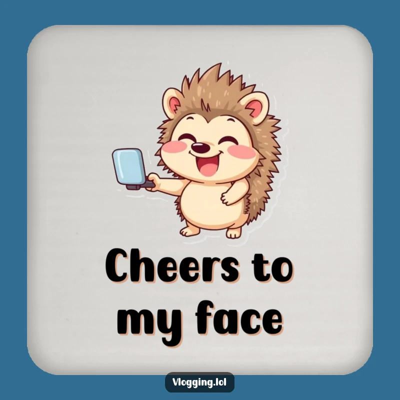 Funny Giggling Hedgehog Coaster: Hilarious Selfie Protection for Social Fans
