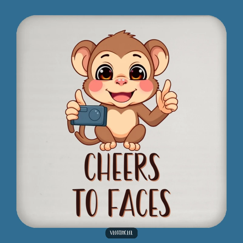 Funny Monkey Selfie Coaster: Protect Surfaces with Funny Faces!