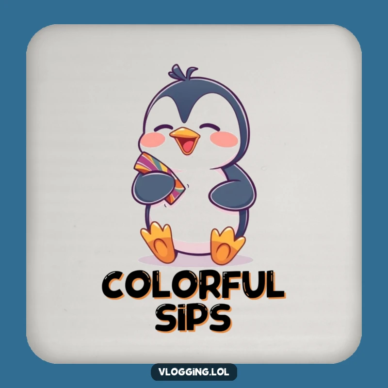 Funny Penguin Joyful Coaster - Hilarious Protectant for Your Table