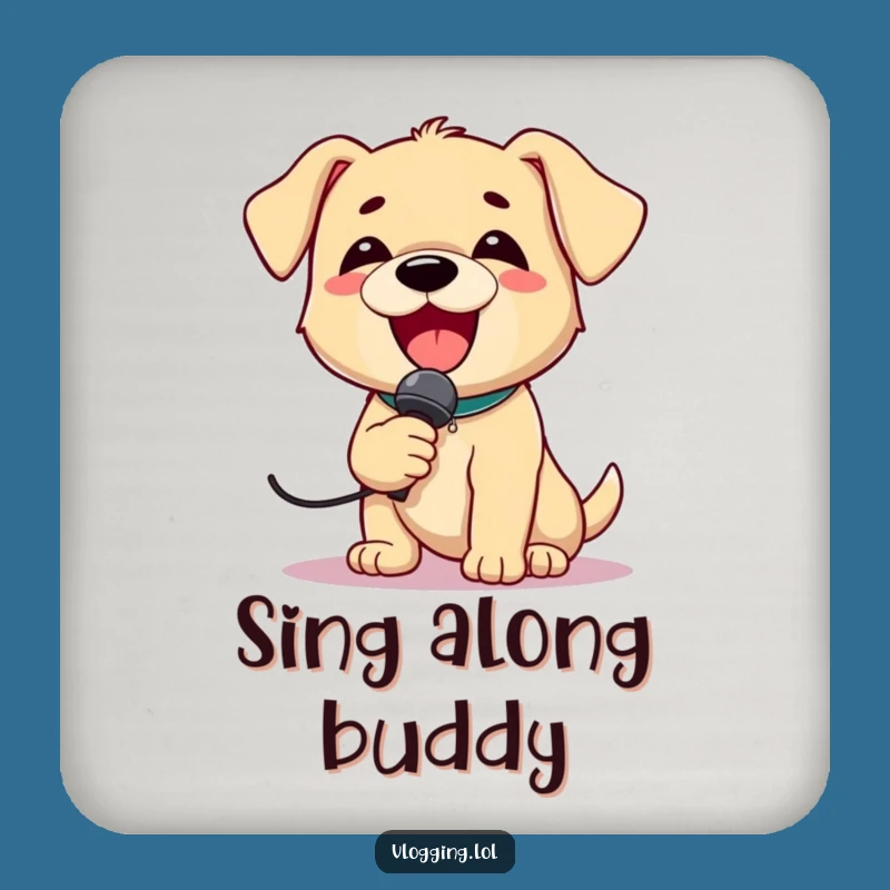 Funny Puppy Singer Coaster: Protect Surfaces with a Delighted Dog!