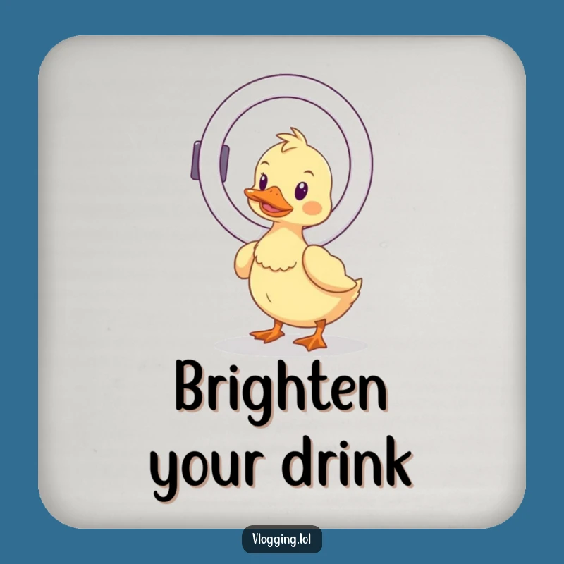 Funny Wobbly Duck Coaster: Ring Light Balance - Protect Surfaces Funny Gift