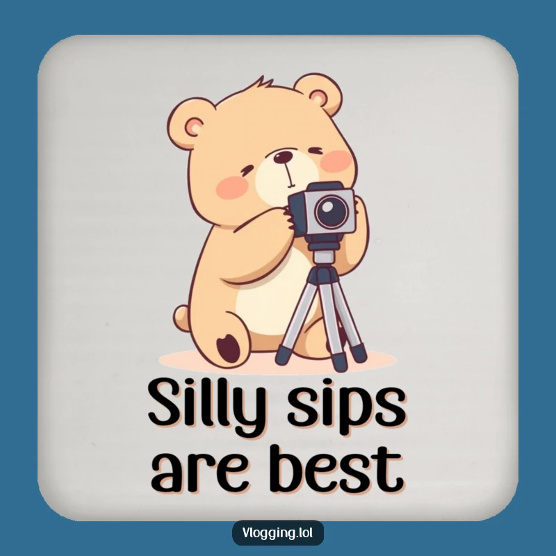 Funny Bear Photography Coasters: Protect Surfaces with Humorous Style!
