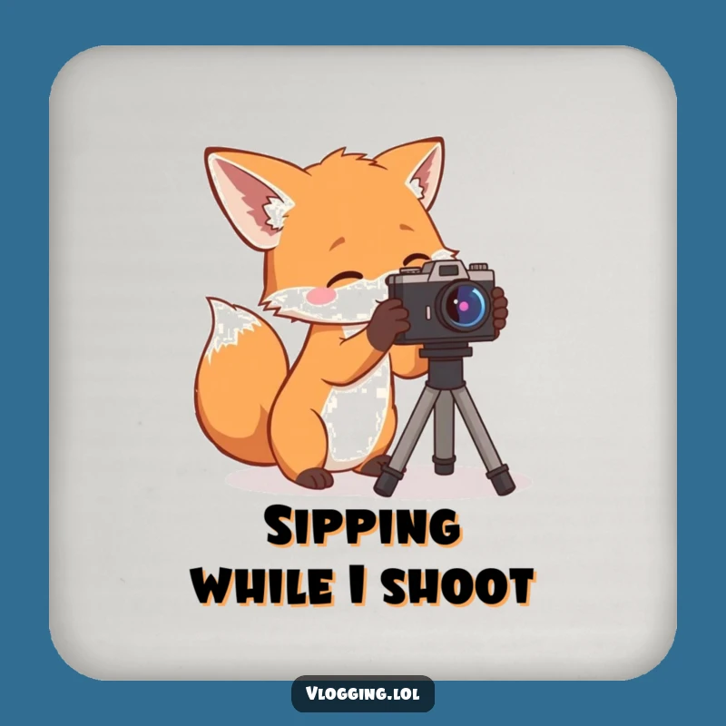 Funny Curious Fox Coasters: Protect Your Table with Photographic Flair, a Chic Funny Gift!