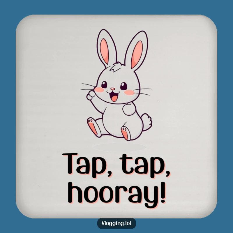 Funny Bouncing Bunny Drink Coaster: Protect Surfaces with Techy Charm!