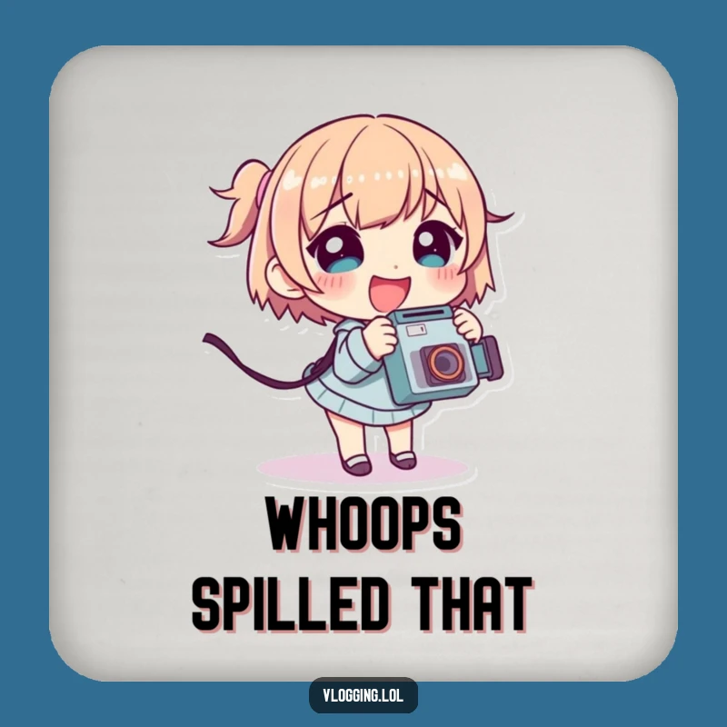 Funny Photo Op Coaster: Giggling Character Tripping, Protect Surfaces with Funny Flair