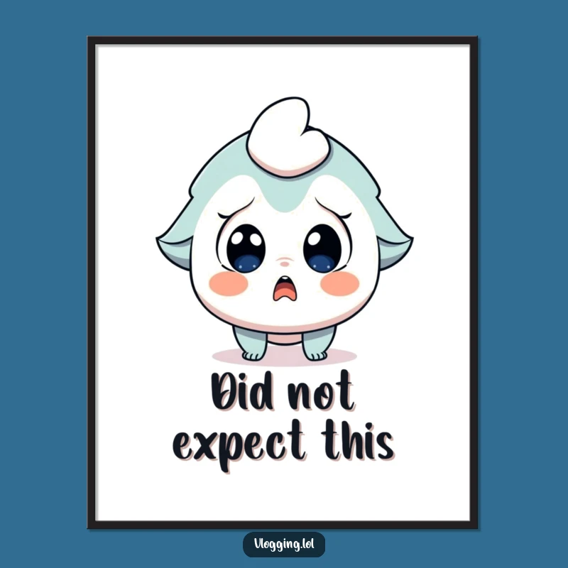 Funny Double Take Poster: Surprised Character Gasping, Vibrant Funny Wall Art Gift