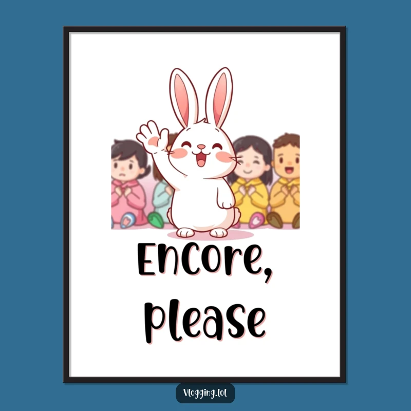 Funny Cheerful Rabbit Poster: Brighten Your Walls with Excitement, a Joyful Funny Gift!