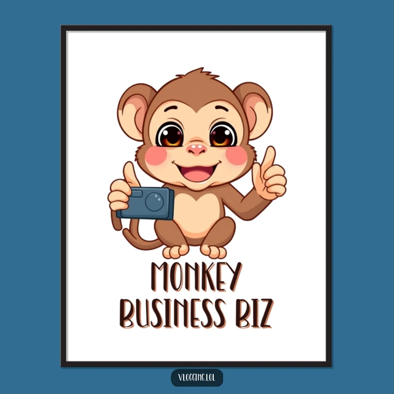 Funny Monkey Selfie Poster: Mischievous Monkey Faces for Your Wall!