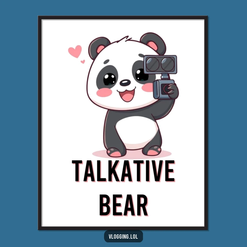 Funny Panda Poster: Animated Vlogger Art, Perfect Funny Gift!