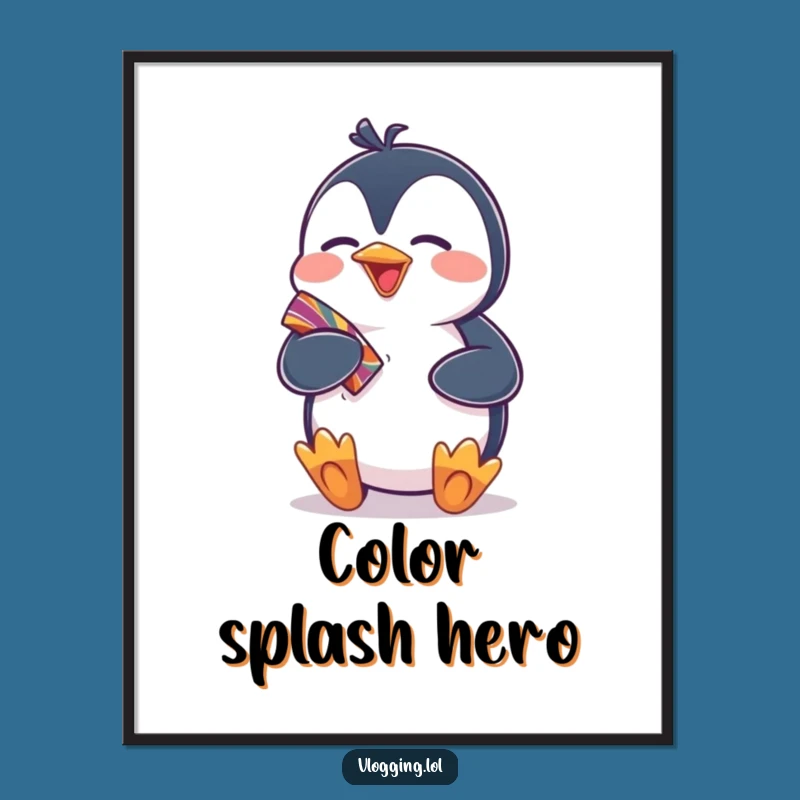 Funny Penguin Joy Poster - Hilarious Wall Art for Penguin Enthusiasts