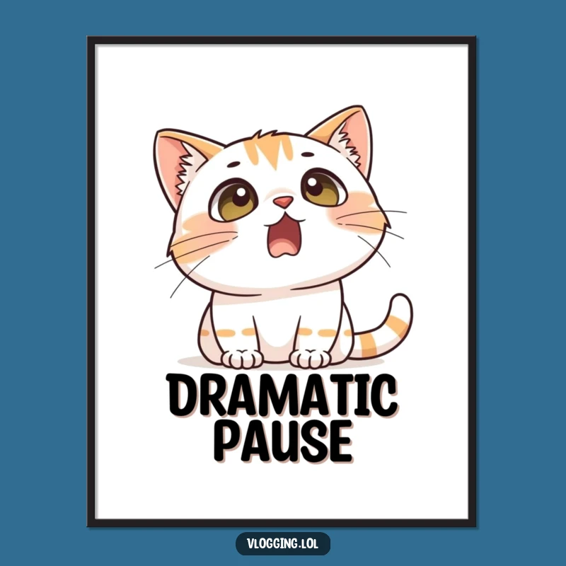 Funny Surprised Cat Poster - Hilarious Wall Art for Cat Lovers