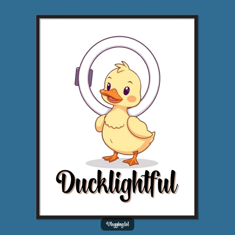 Funny Wobbly Duck Poster: Ring Light Balance - Hilarious Funny Gift for Walls