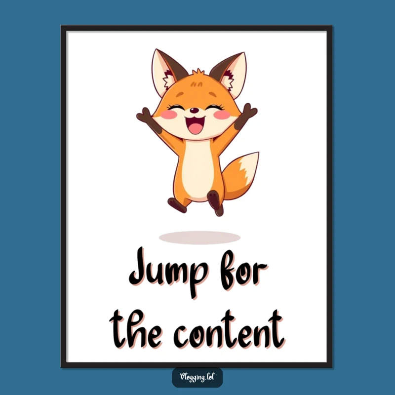 Funny Fox Vlogger Poster: Dramatic Intro Vibrant Art!
