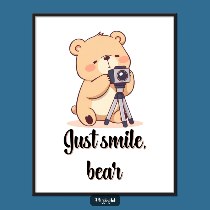 Funny Bear Photography Poster: Awkward Tripod Art!