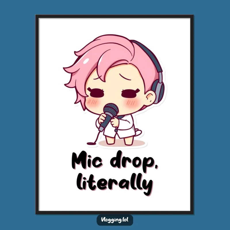 Funny Shocked Poster - Surprised Character Mic Drop Wall Art