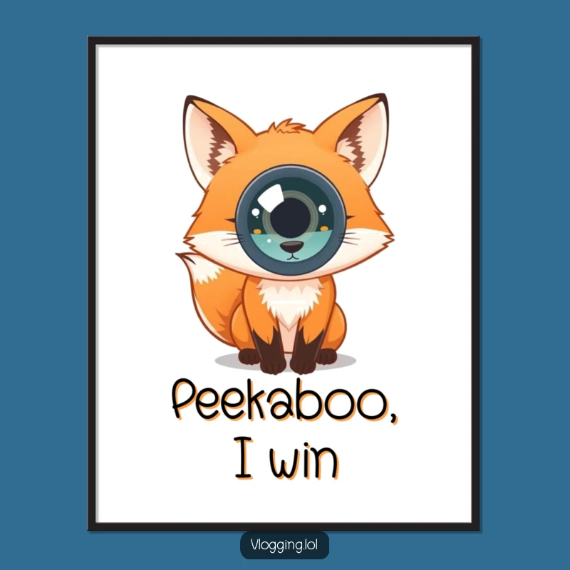 Funny Curious Fox Poster: Bring Intriguing Wildlife Art Home