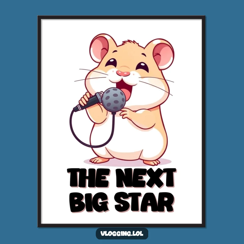 Funny Hamster Rockstar Poster - Hilarious Wall Art for Music Lovers