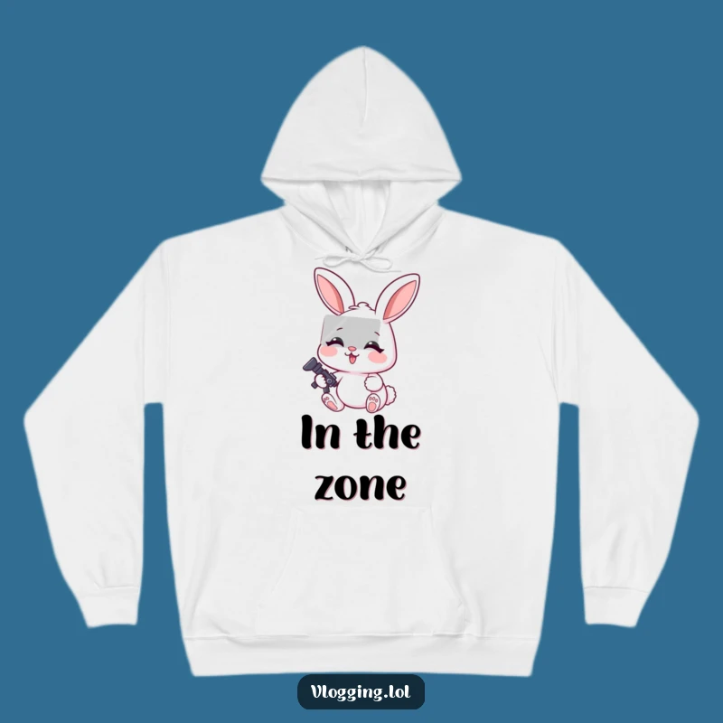 Cozy Funny Rabbit Editor Hoodie: Creative Focus, Warm & Hilarious Gift