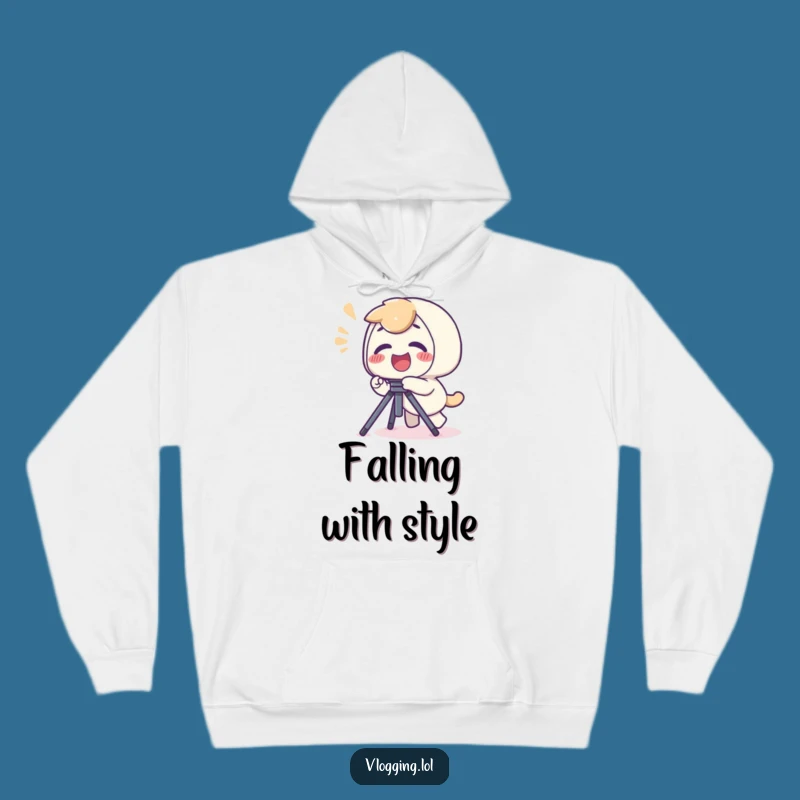Funny Tripping Hoodie - Cozy Sweatshirt with Giggling Character Trip Art