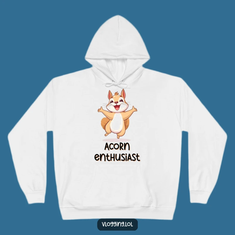Funny Excited Squirrel Hoodie: Content Creator Energy - Cozy Funny Gift for Streamers